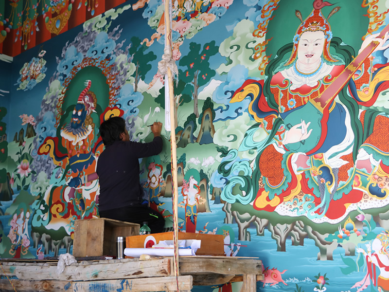 行程-印度-飛揚寺的彩繪壁畫